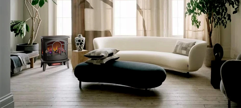 sunshine 20 inch freestanding firebox decor flame 3d electric fireplace Log set Black Electric Stove Heater Fireplace