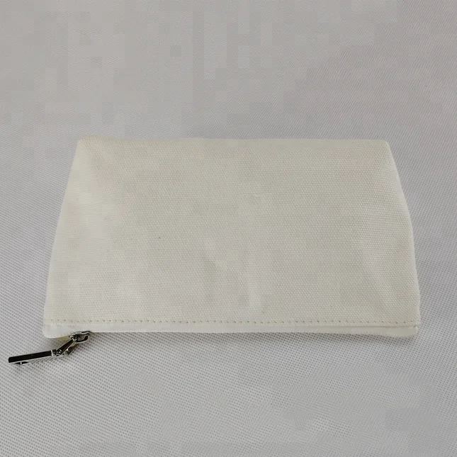 OEM and ODM cotton plain blank wholesale canvas cosmetic bag