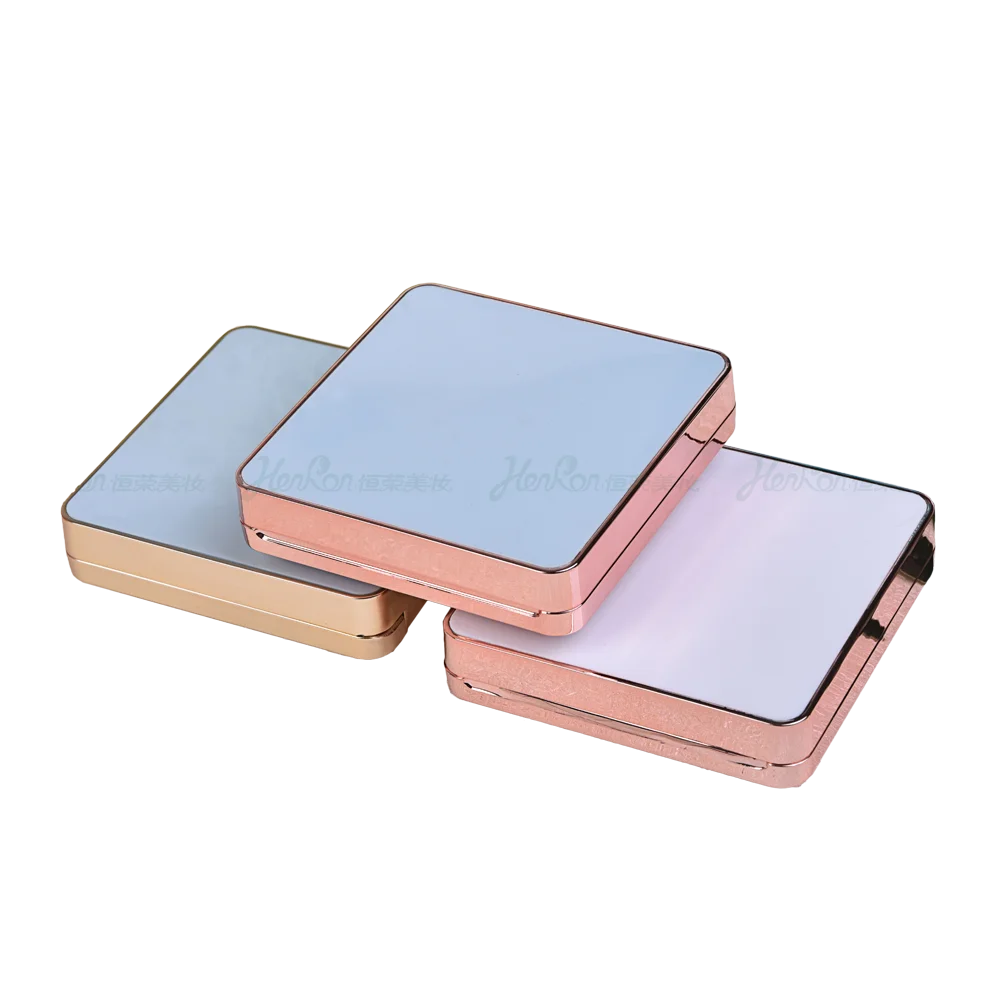 Wholesale plastic square shaped personal care eyeshadow blush makeup compact loose powder case