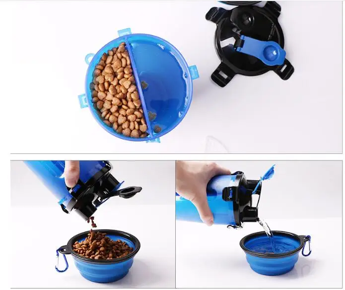 
2 in 1 Portable Dog Food Cup for Travel Dog Water Bottle with Bowl pet shaker water bottle dog water bottle 