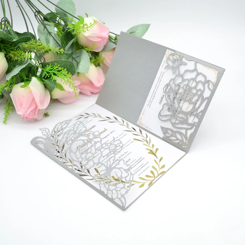 Laser cut wedding invitations card envelopes decorations
