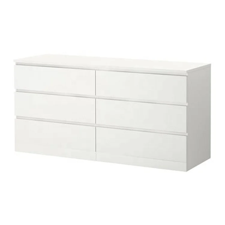 Amazon hot sale white color 6 drawer dresser drawer organizer