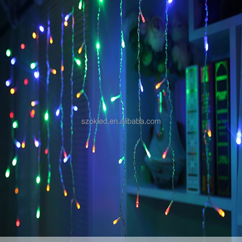 Connectable led color changing curtain string light icicle wall stage/led Christmas light for Wedding home garden party