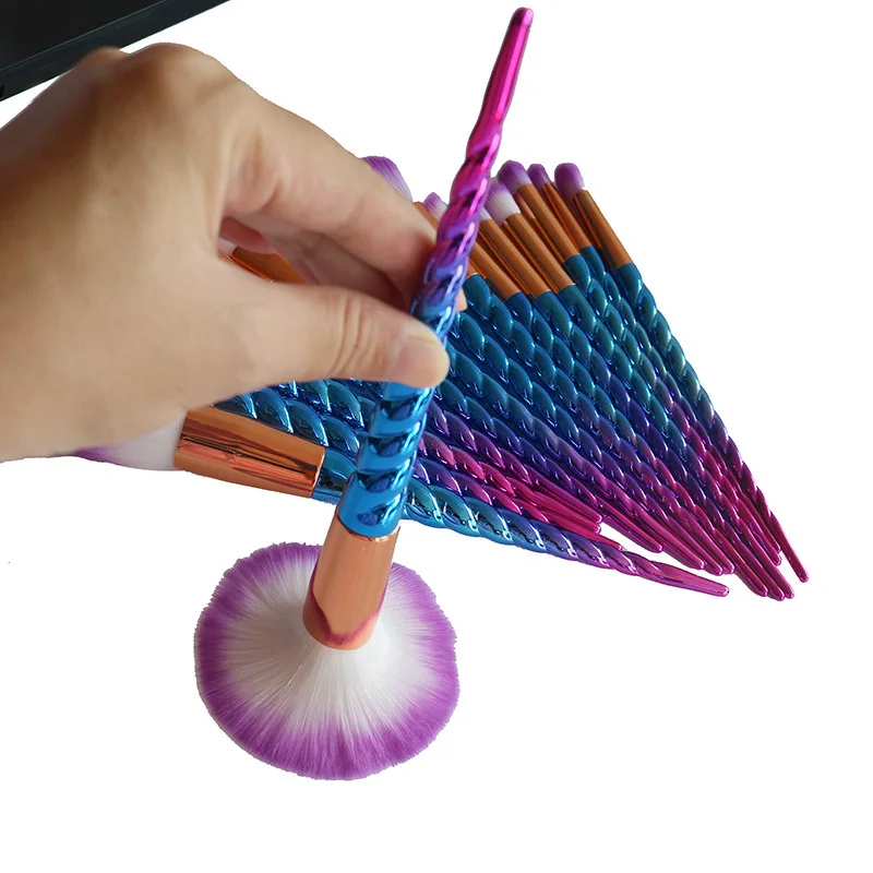 High Quality Reasonable Price Blue and Purple Make Up Brush Set, 7/10/12/20 pcs per Set Private Logo Makeup Brushes Set