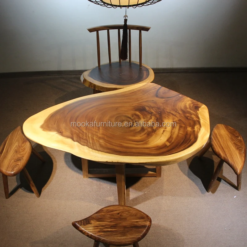 Unique style live edge table walnut wood coffee table