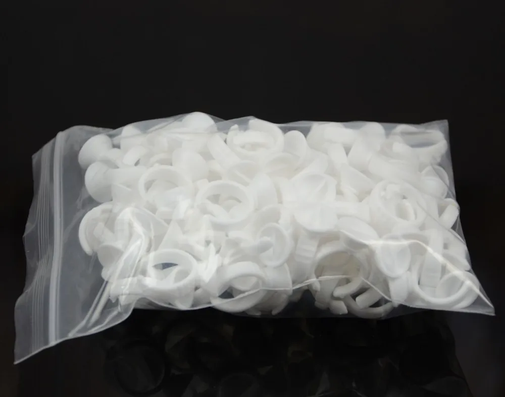 Оптовая продажа, пластиковые белые кольца для клея для ресниц, акриловый держатель для клея для наращивания ресниц