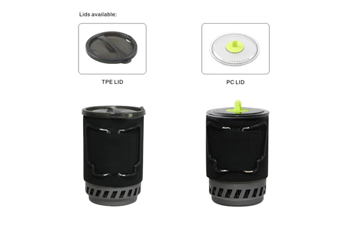 outdoor camping aluminum pot with mini gas stove