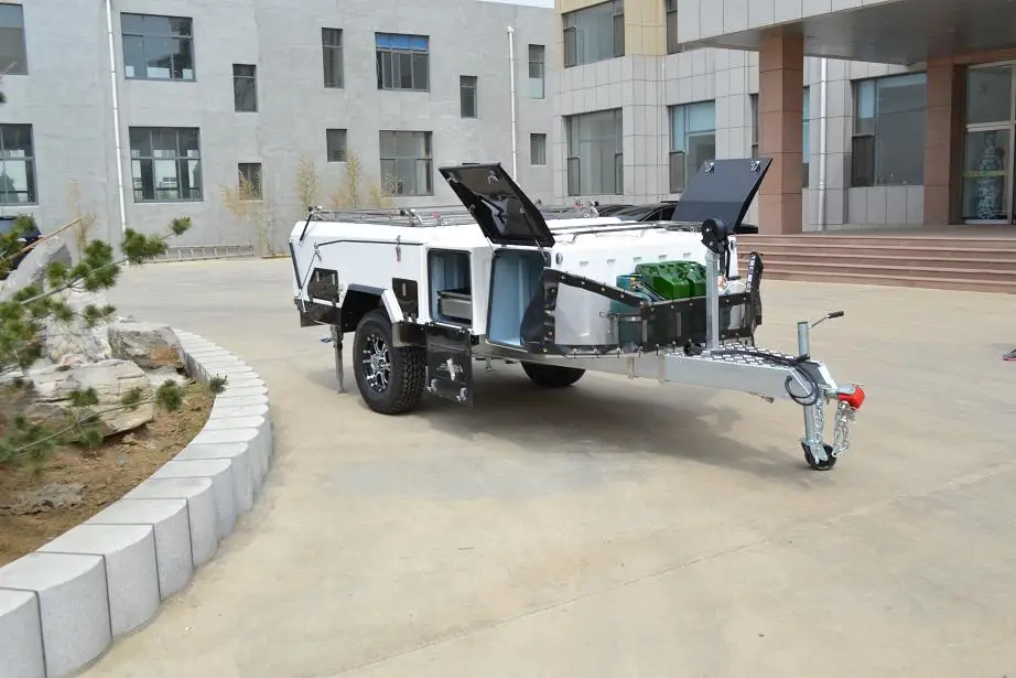 Rongcheng Fiberglass camping trailer rear folding LH-CPT-04F