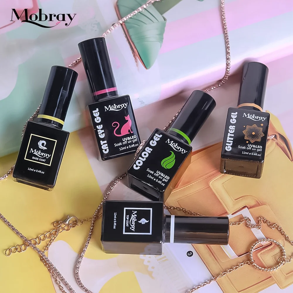 Mobray Soak Off gel nail Polish set Nail Art Gift Box UV LED Nail Varnish Set