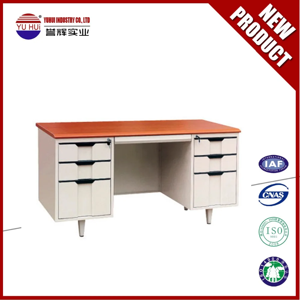 
double pedestal office desk with drawers with knock down structure 