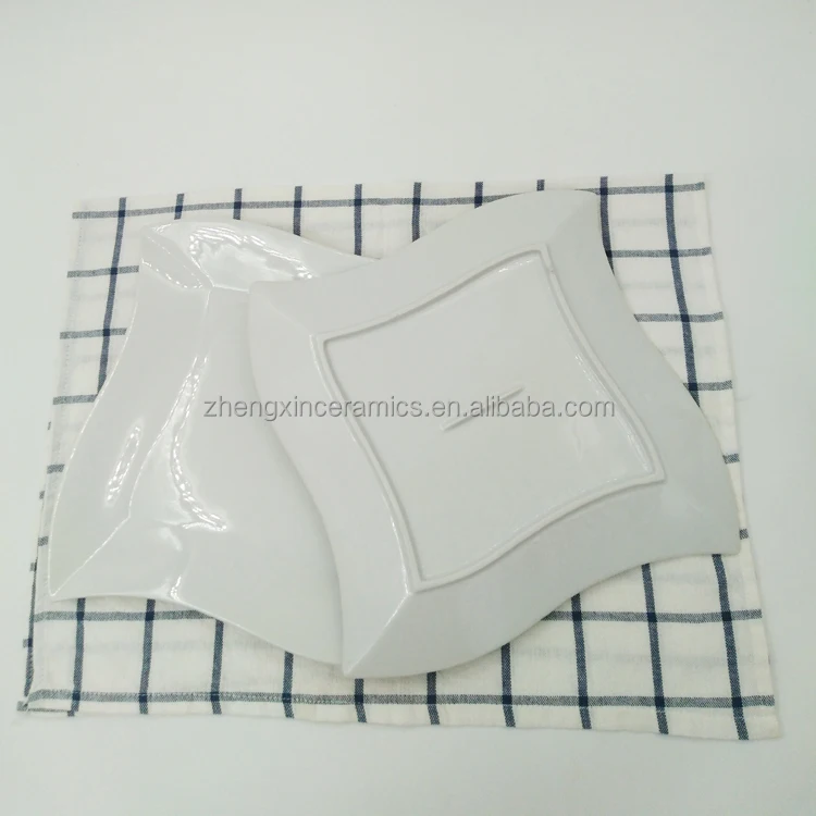 Nordic daily creative irregular shape tableware steak salad pasta dessert white ceramic dinner plate for hotel home restaurant