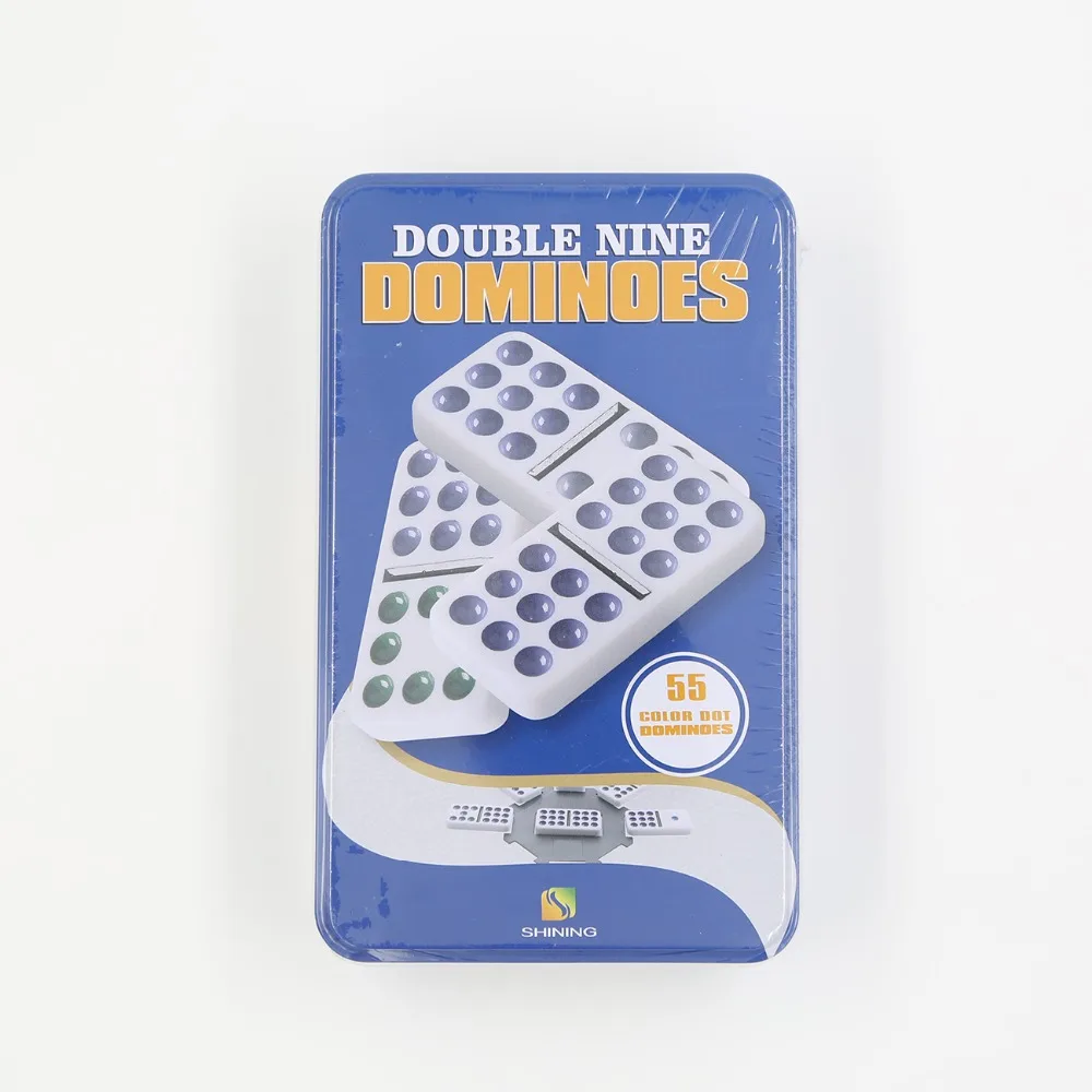 
Plastic domino Clear Tin box Domino Set-Double Nine 