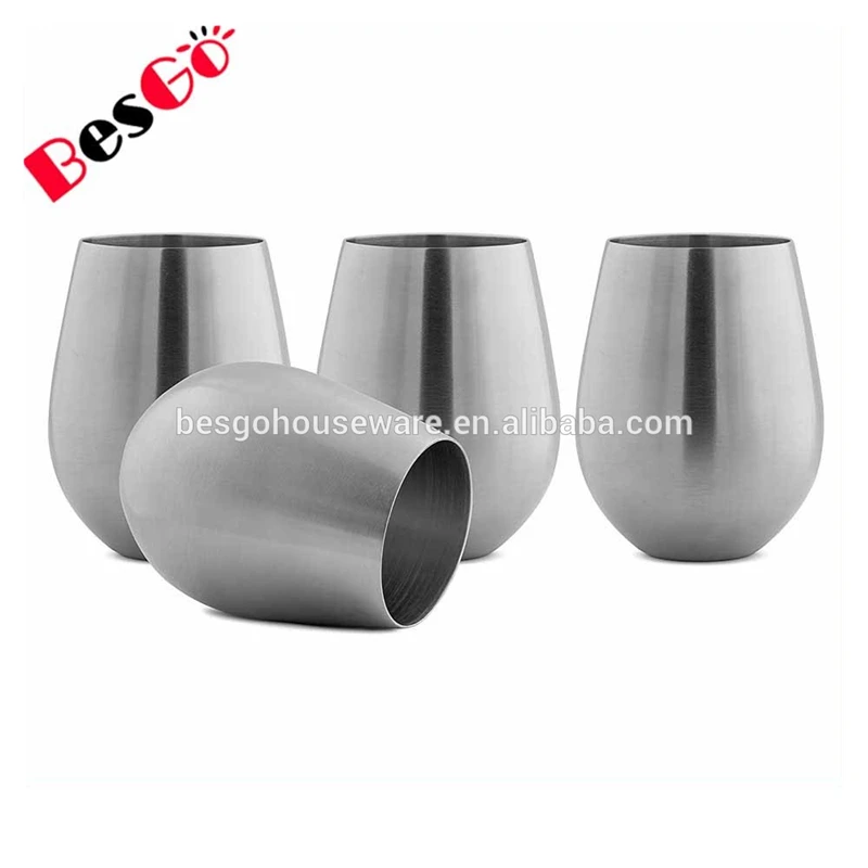 
Stainless steel stemless wine glass 