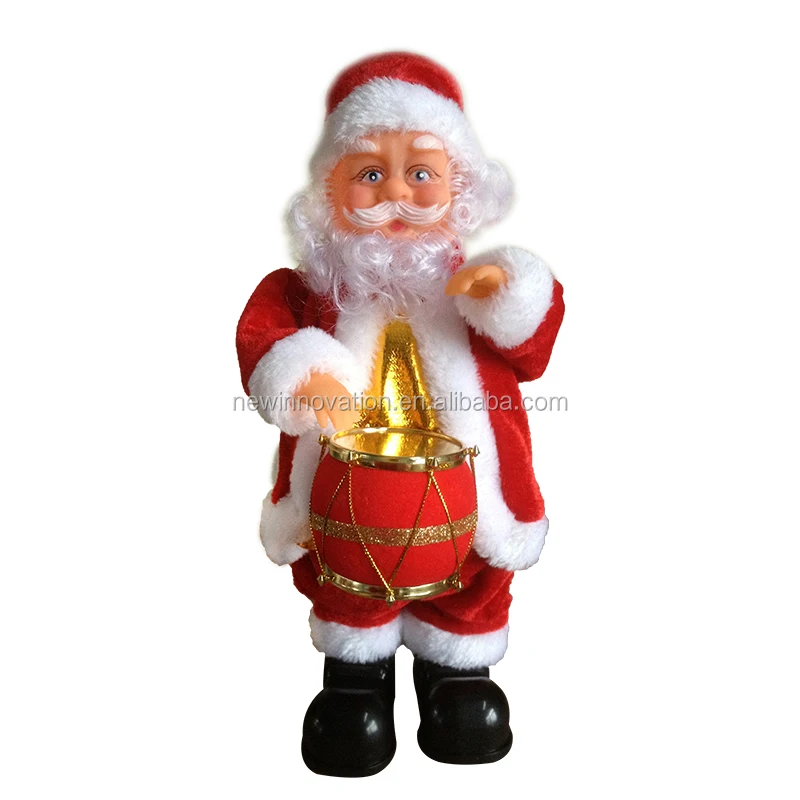 Playing drum santa claus