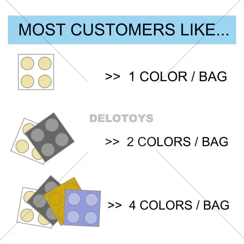 DELO TOYS ( 8 COLORS ) 16*16 dots building bricks block base plate for small children (DE086A)