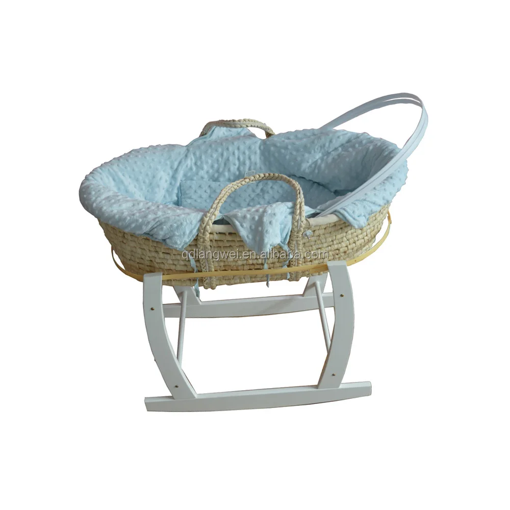
Easy Assemble woody baby Bassinet with white stand 