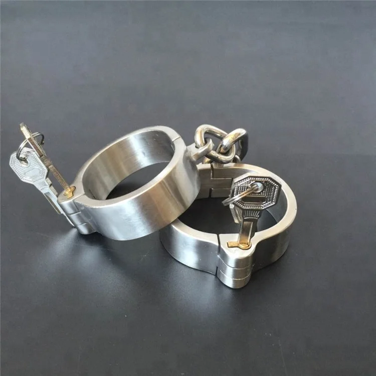 Sexy Handcuffs Stainless Steel Bondage Lock Fetish Wear Bondage Harness