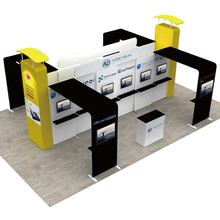 Portable custom printing tension fabric 10 x 20 exhibition trade show booth ideas