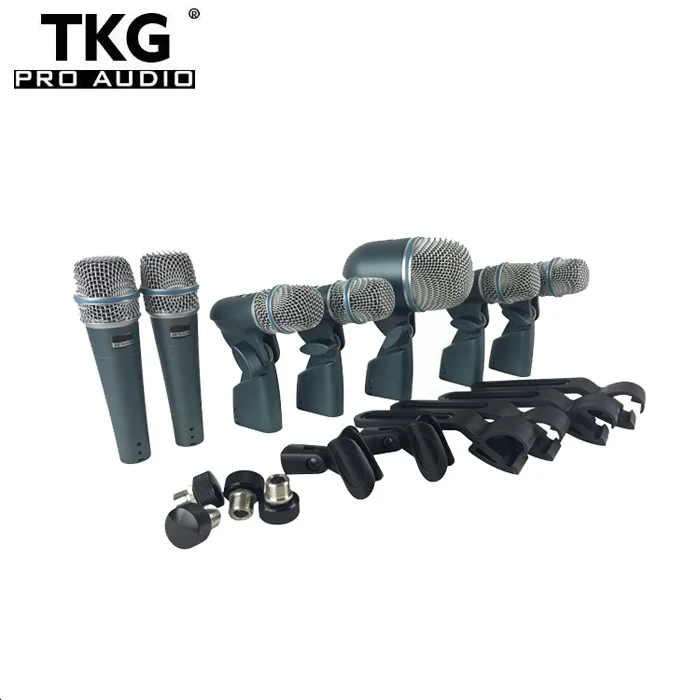 TKG BETADMK7 Beta DMK7 Professional 7 Piece Drum Kit Instrument Microphone Mic For Bass Amp Toms Snare Drum  drum microphone set