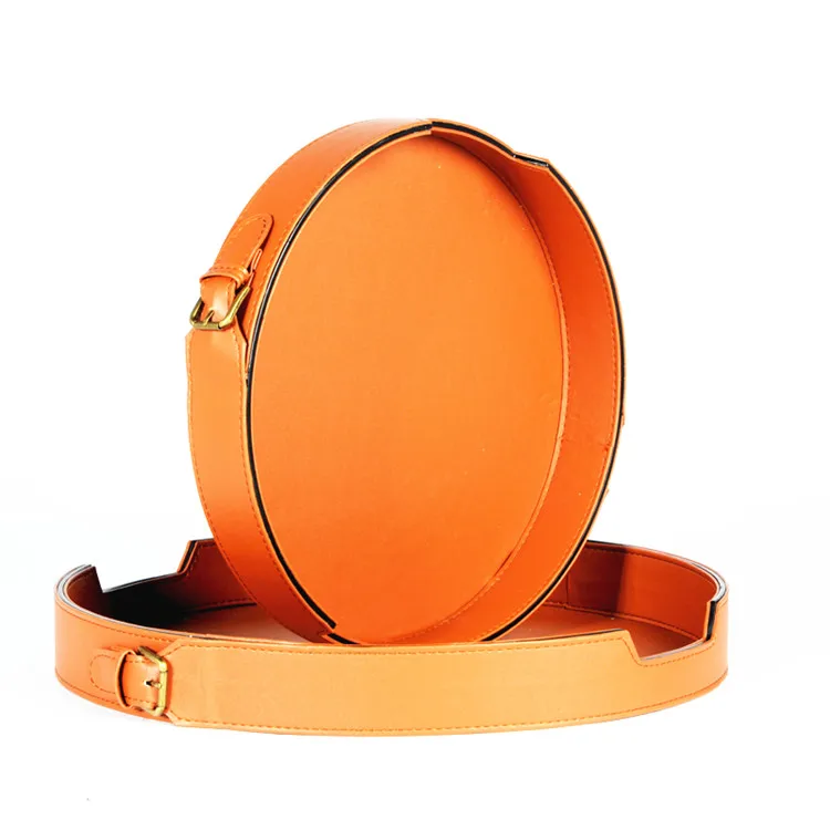 
Custom Arabic Hotel Service PU Leather Round Tray 
