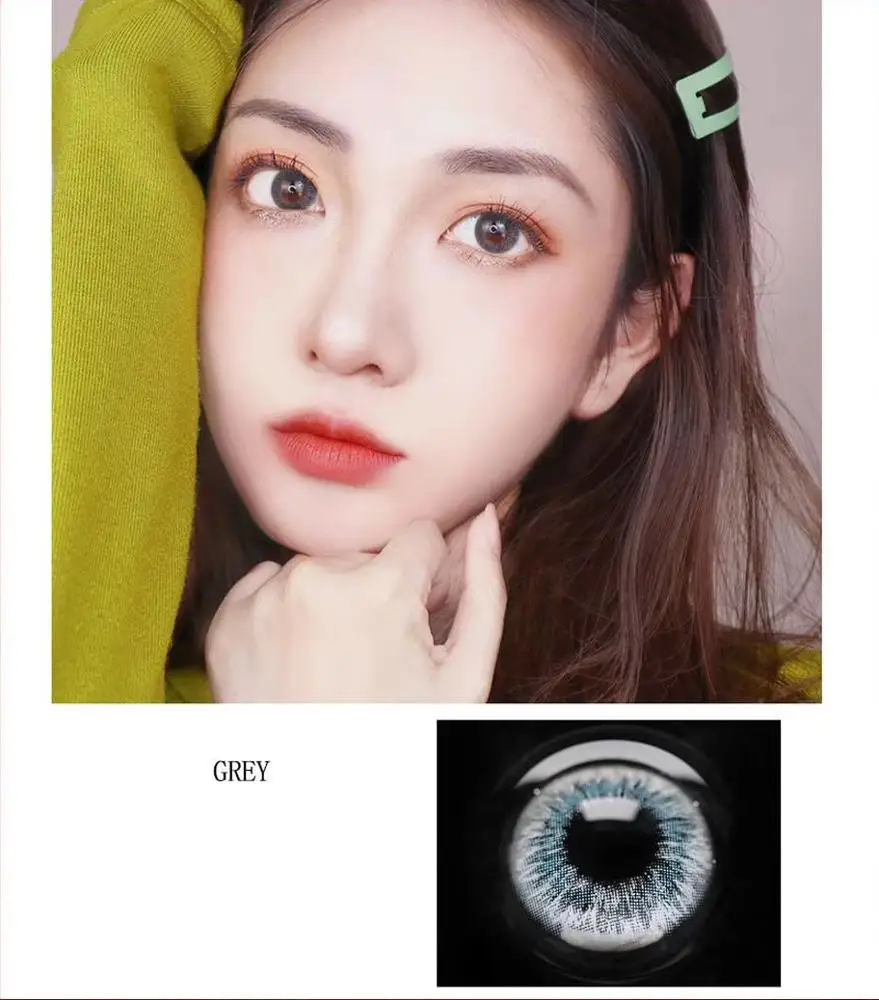 
taoqihou HeLa Serie with Power Degree Colored Contact Lenses Natural eye Yearly Cycle Soft Cosmetic Color Contact Lens 