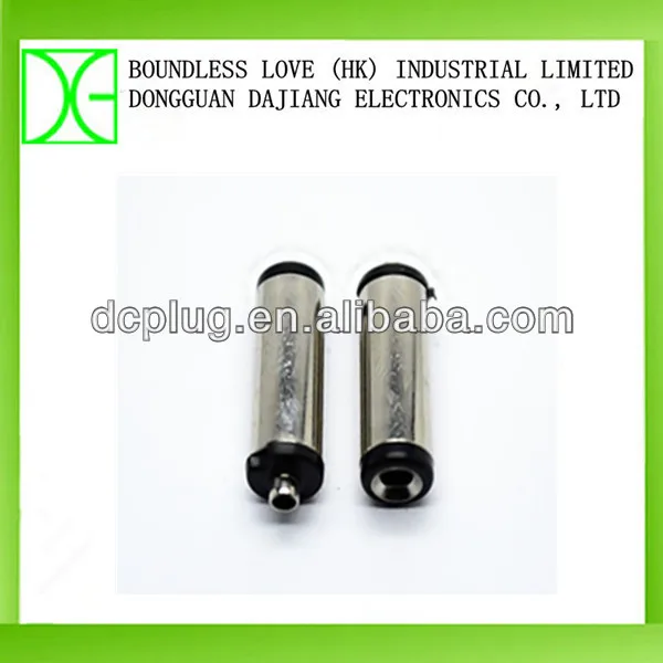 Nickel plated 2.1mm dc power connector 18.5mm length