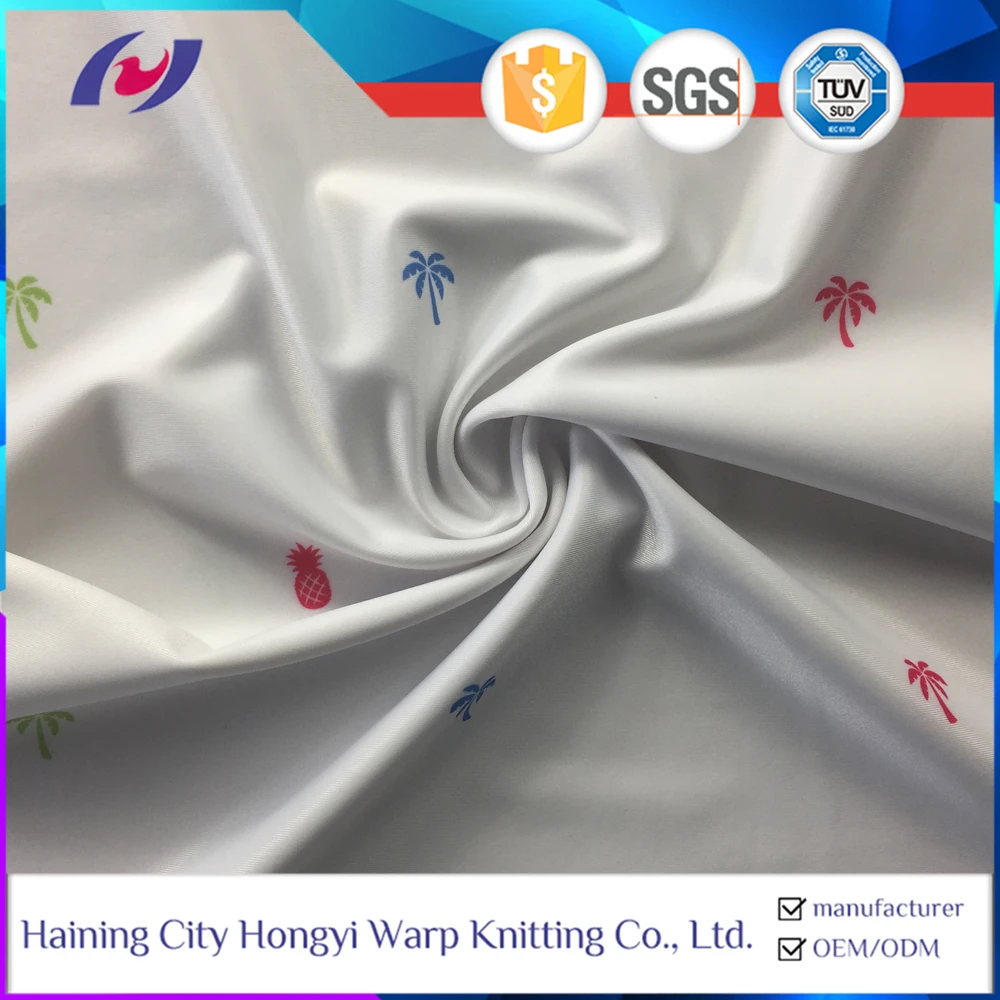 84% Nylon 16% Elastane Coconut Tree Simple Print Swimsuit Fabric