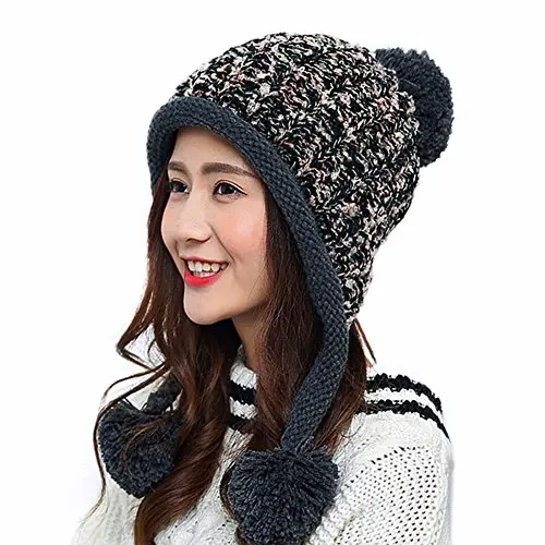 Wholesale Winter Windproof Warm Hat Knit Warm Hats Outdoor Women Beanie Knitted Hat Plain Dyed 100% Cotton Unisex COMMON