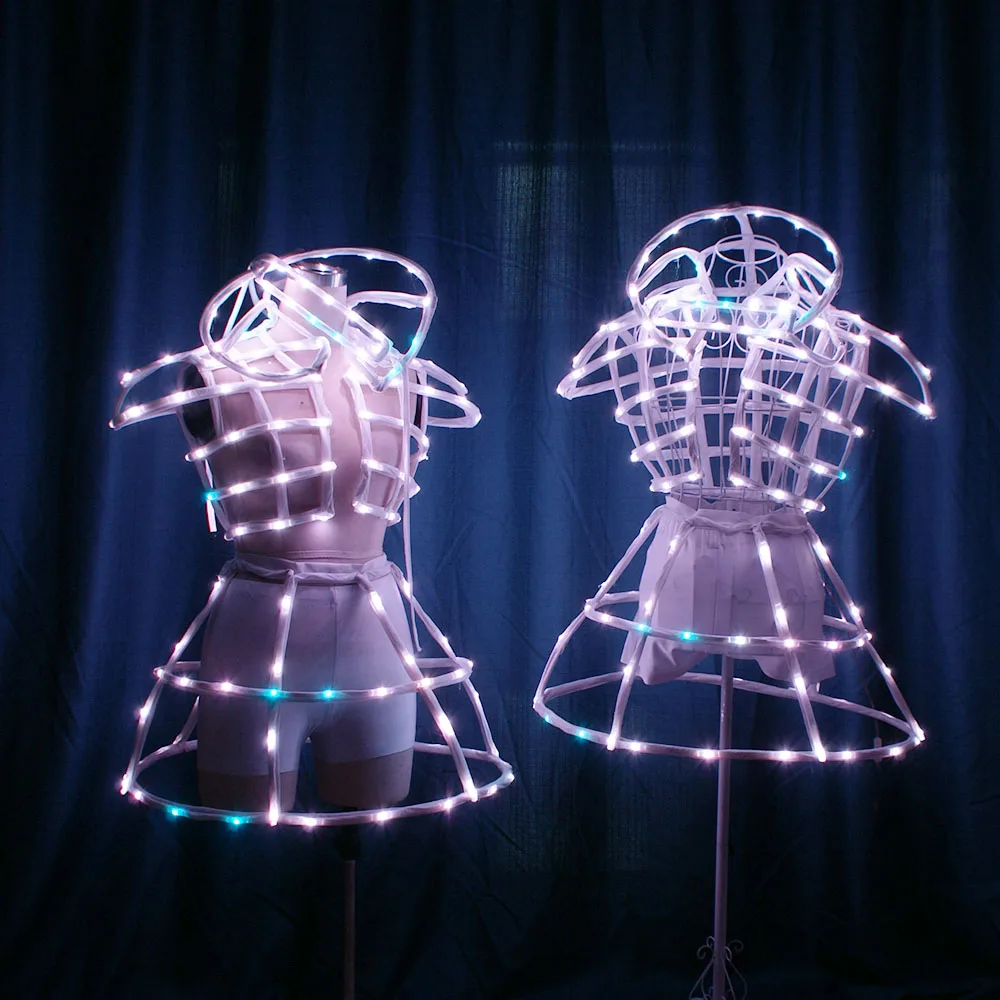  Smart 3D LED light up cage corset
