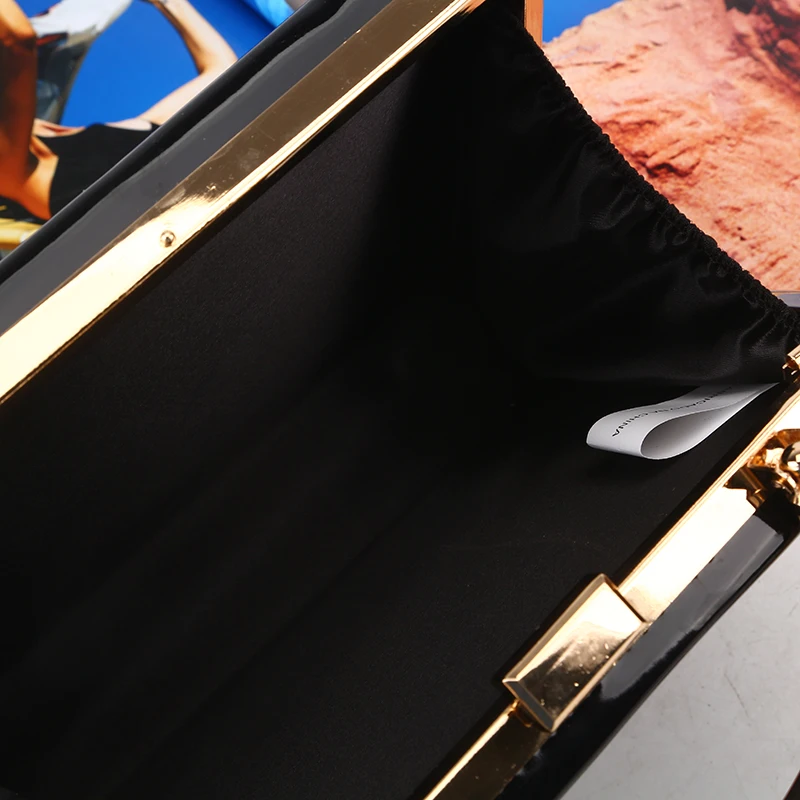 Factory direct wholesale brand new fashion clutches large space evening bag with handle patent leather handbag for party banquet