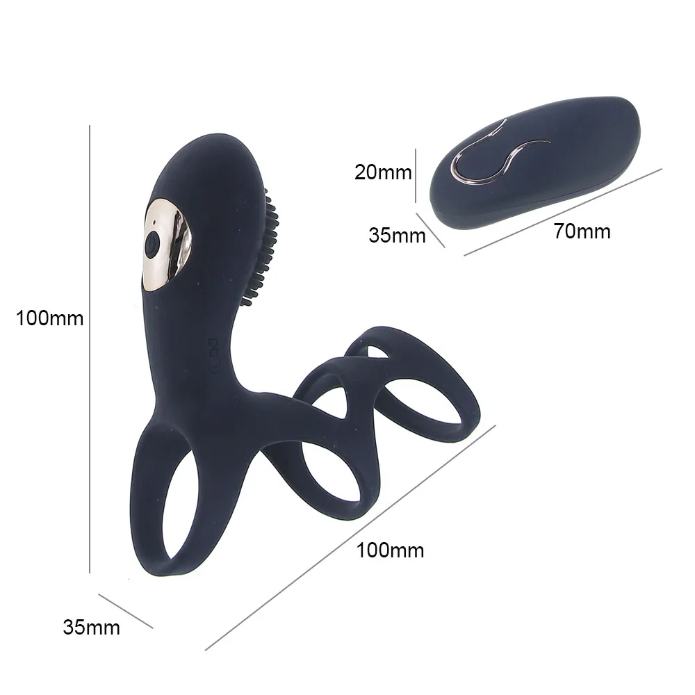 
Silicone Penis Ring Time-lapse Ejaculation Vibrator 10 Speed Vibration Sex Products Reuse Vibrating Cock Ring for Man Adult Toys 