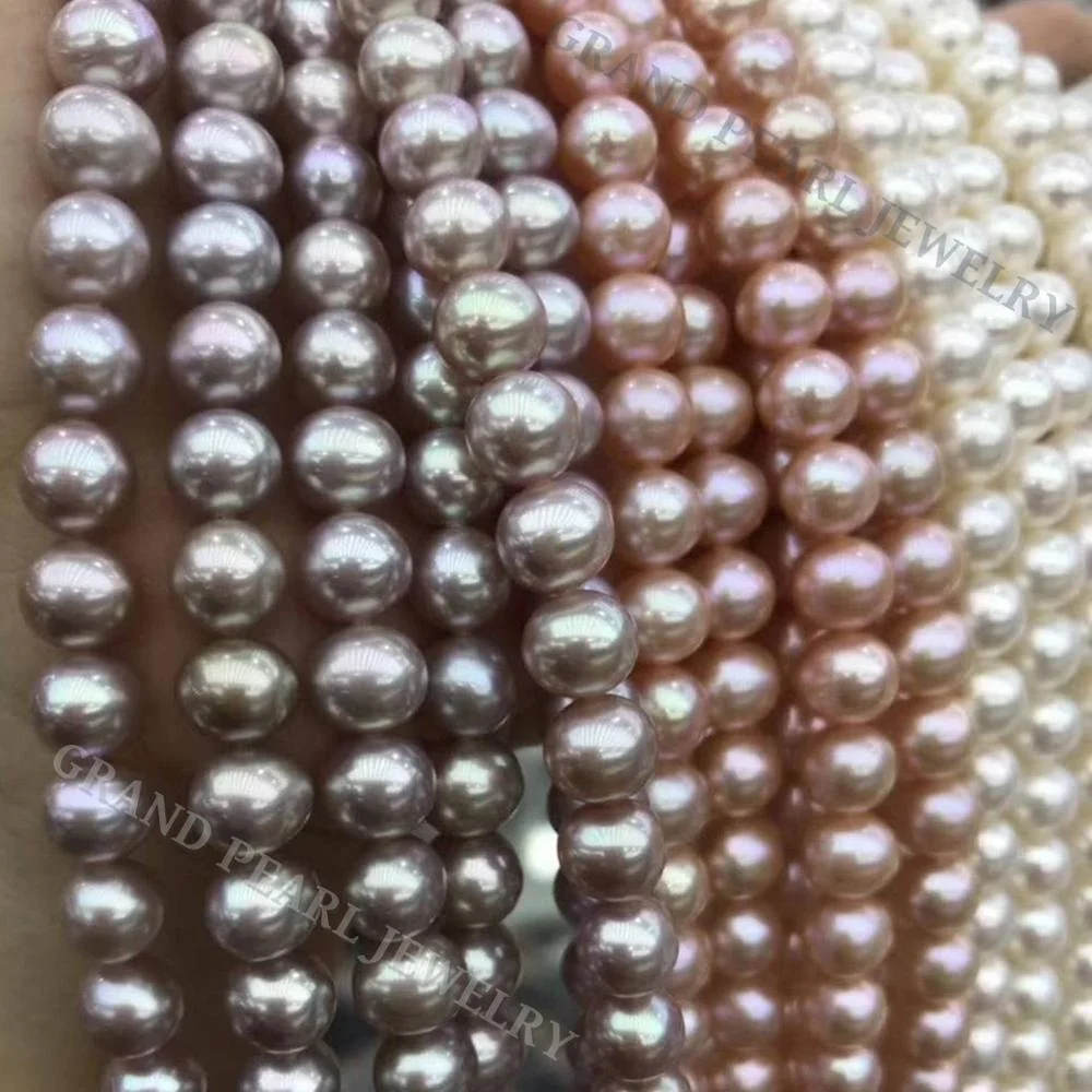 Freshwater Pearl 7-8mm Near Round 3 natural colors