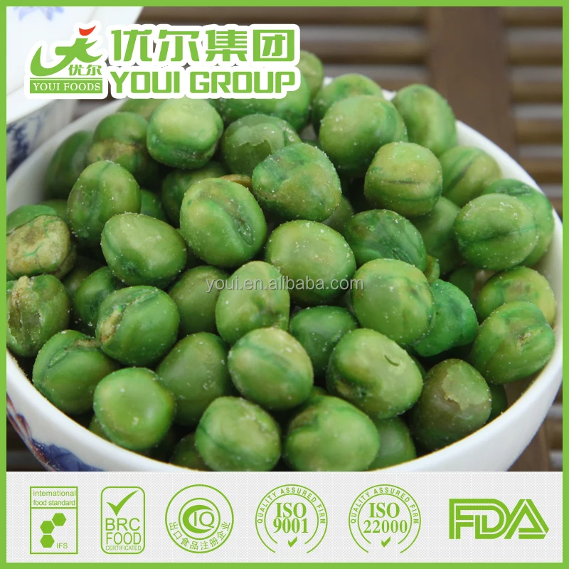 Chinese Wholesale snacks salted flavor Small Green Peas crispy snacks foods OEM low fat healthy snacks