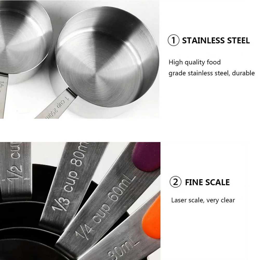 Набор из 10 мерных стаканчиков и ложек из нержавеющей стали