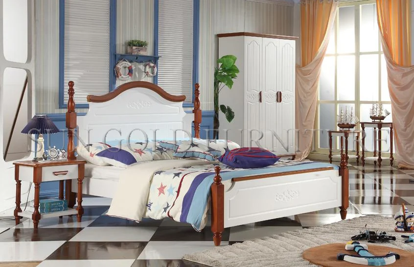 latest bedroom furniture designs wooden bed models picture (SZ-BT9907)