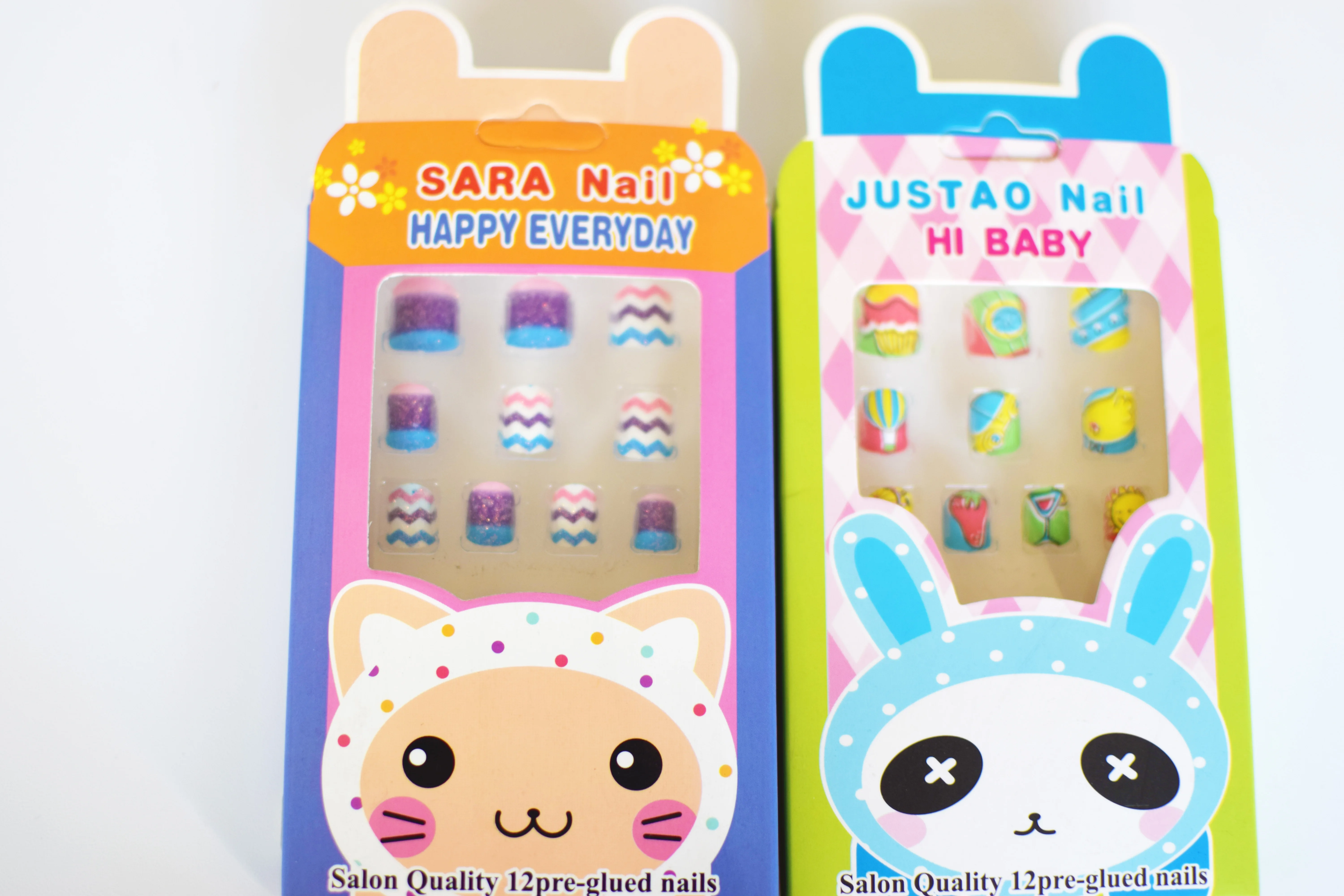 New Full Cover Natural Lovely Children Harmless Fingernails Kids False Finger Nail Tips Wholesale Custom Nail Decoration