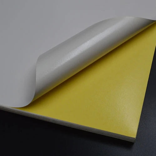 China Supplier Best 80 gsm White Mirror Coated Sticker Paper With Yellow Release Paper