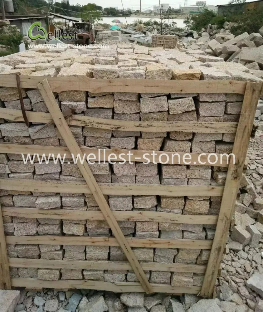 Cheap Price Yellow Granite Setts for Patio Cobblestone Pavers, Driveway Paving