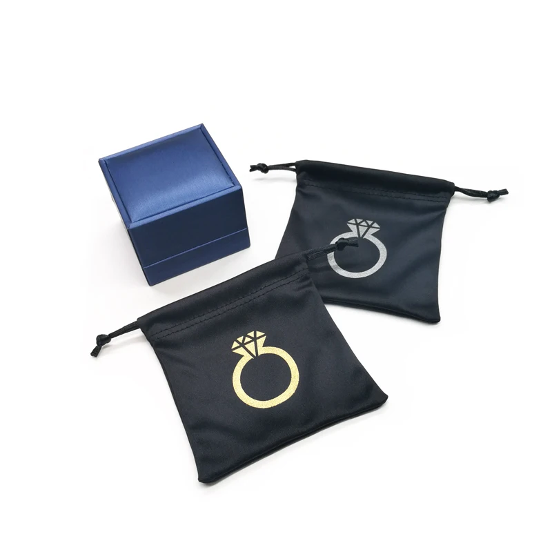 Promotional Hot Stamping Custom Logo Drawstring Glasses Jewelry Bag Pouch Soft Black Microfiber Sunglasses Pouch