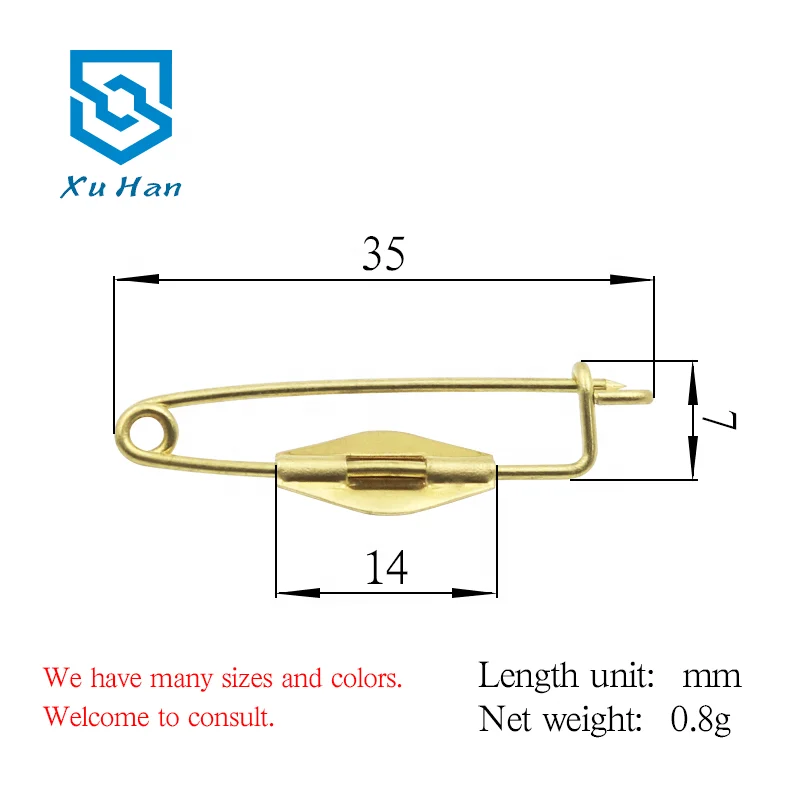 Factory direct sales high quality copper safety pins for badges