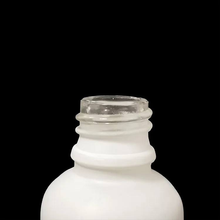 Frosted Essential Oil Bottle pipette 30ml White Glass Dropper Bottle with glass lid