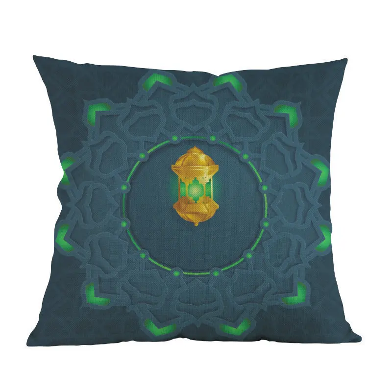 Throw Pillow Covers Happy Eid Ramadan Pillow Case Decorative Couch Sofa Seat Car Cushion Cover 18x18 Inch