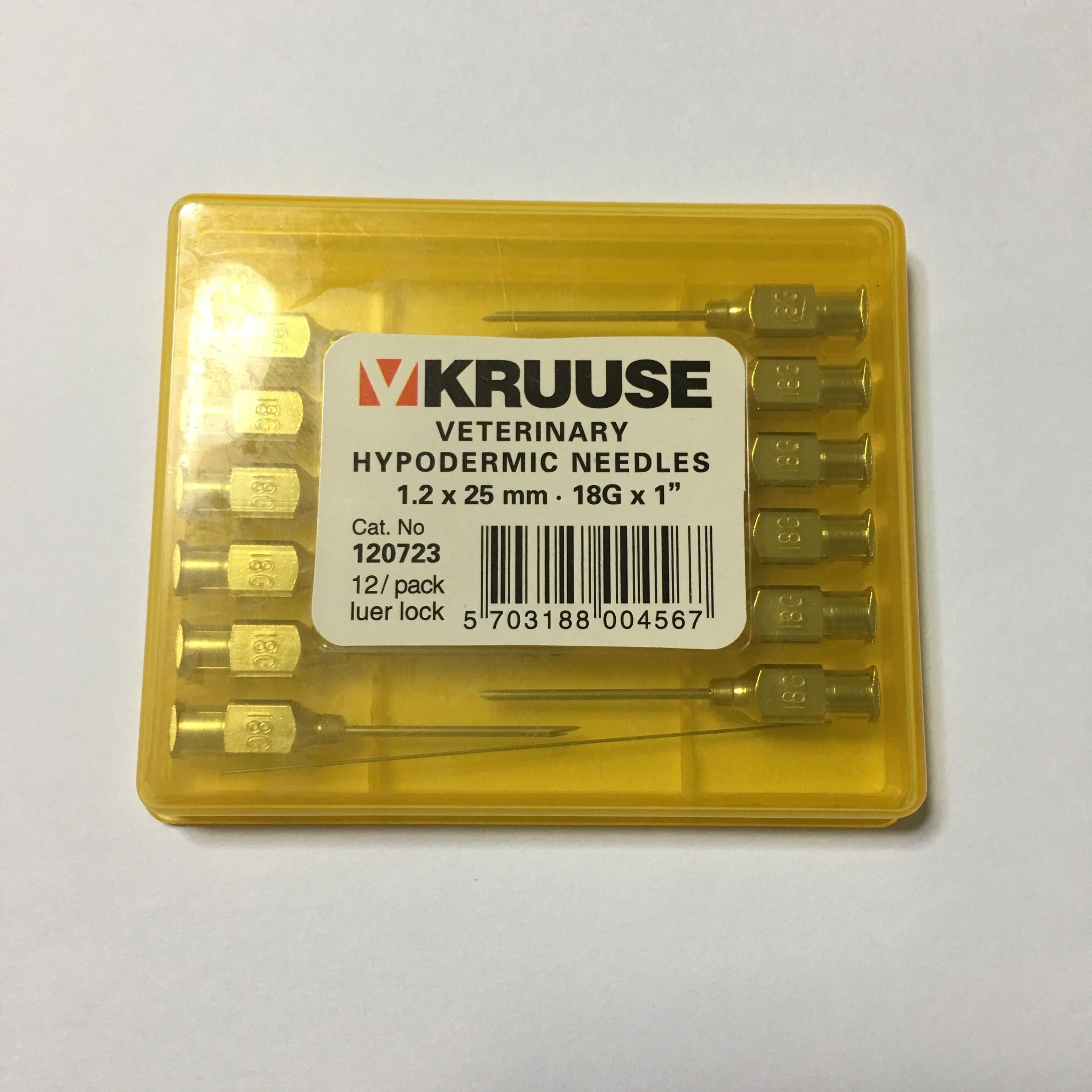 Veterinary stainless steel 18G 1  inch syringe needle with luer lock for  animal chicken