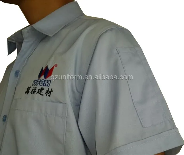 Custom Wrinkle Free Embroidery Logo Workwear Tops Corporation Office Uniform Shirts