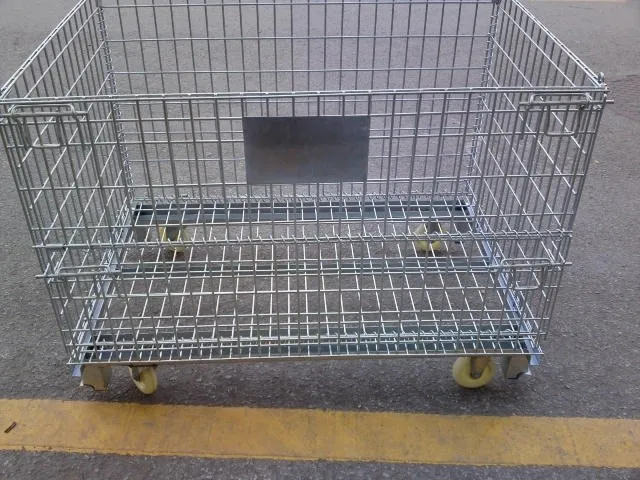Galvanized Wire Mesh Cage/Wire Container Type Roll Trolley