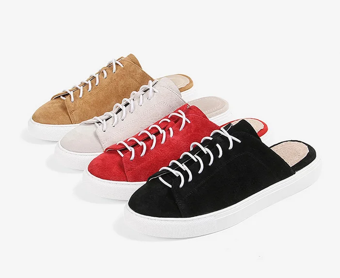 Gril casual sneaker shoes Women Casual slipper Wholesale suede ladies lace up slippers