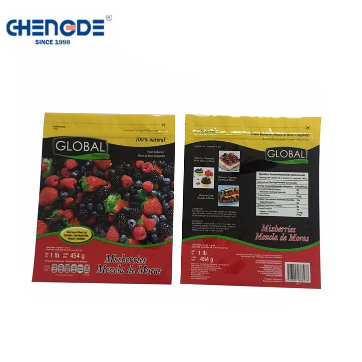 Встаньте мешок с застежкой-молнией ручка с дыханием отверстие для упаковки свежих фруктов