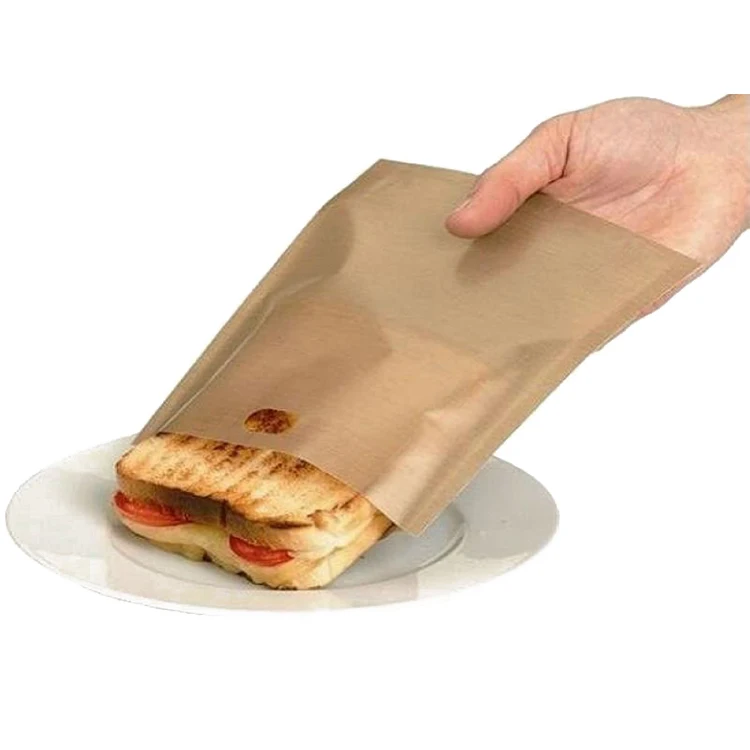 PTFE non-stick reusable cookie bags , sandwich toastie pockets
