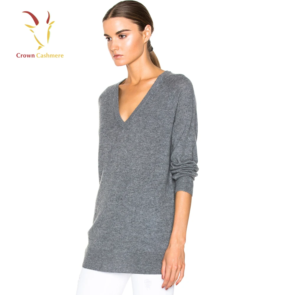 Basic Models Pullover Knit Sweater Womens V Neck Sweater