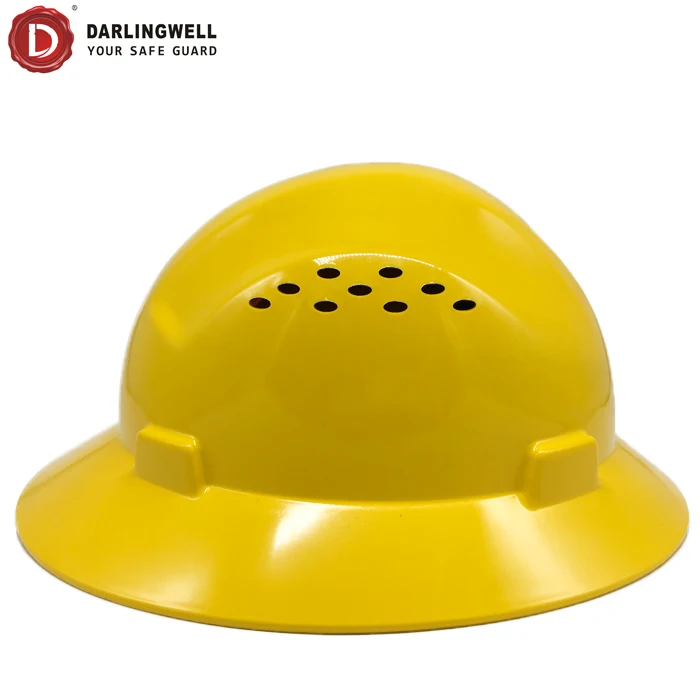 Darlingwell brand wholesale safety helmet Full brim construction hard hat ansi cool air follow